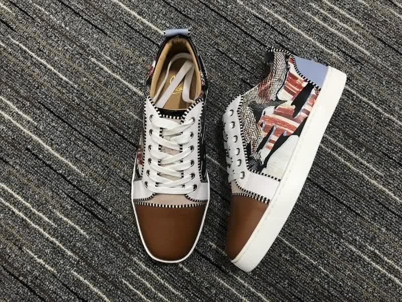 Christian Louboutin Low Top Lace-up Brown Blue And Pattern 3