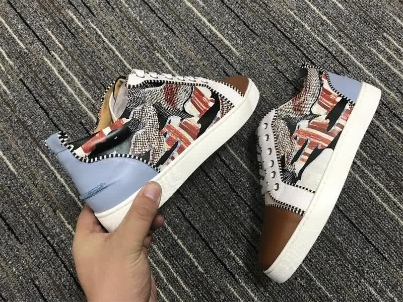 Christian Louboutin Low Top Lace-up Brown Blue And Pattern 6