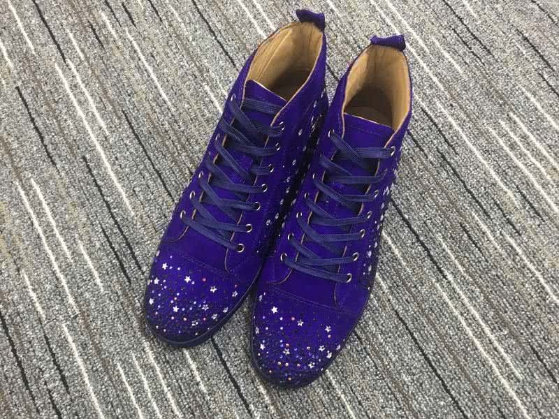Christian Louboutin High Top Suede Purple And Rhinestones 1