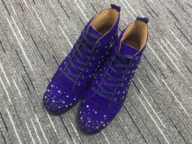 Christian Louboutin High Top Suede Purple And Rhinestones 2