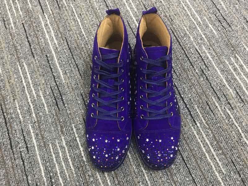 Christian Louboutin High Top Suede Purple And Rhinestones 3