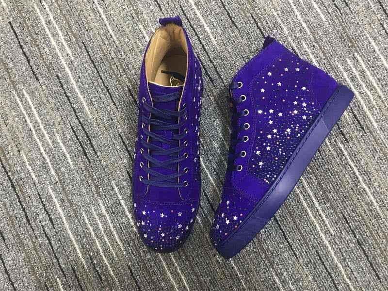 Christian Louboutin High Top Suede Purple And Rhinestones 4