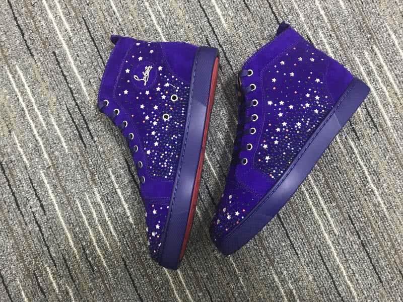 Christian Louboutin High Top Suede Purple And Rhinestones 5