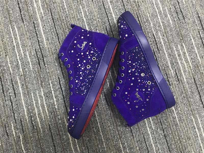 Christian Louboutin High Top Suede Purple And Rhinestones 6