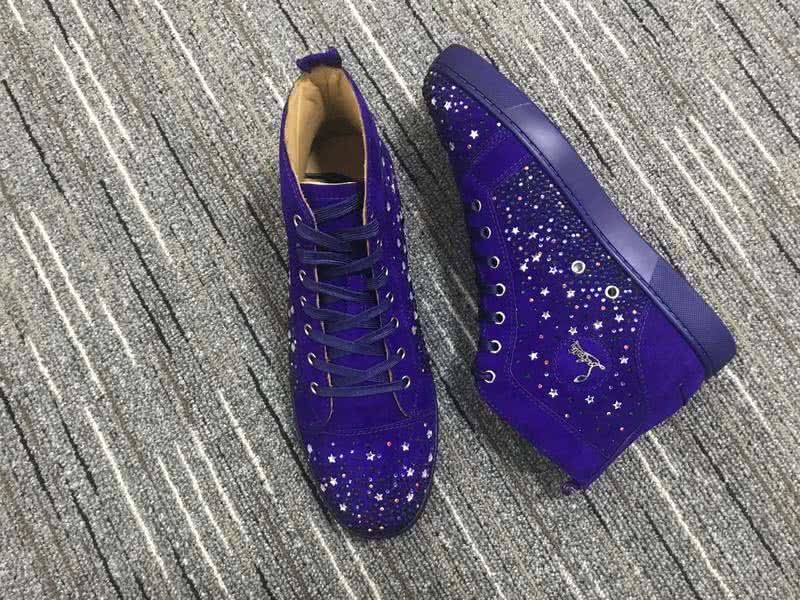 Christian Louboutin High Top Suede Purple And Rhinestones 7