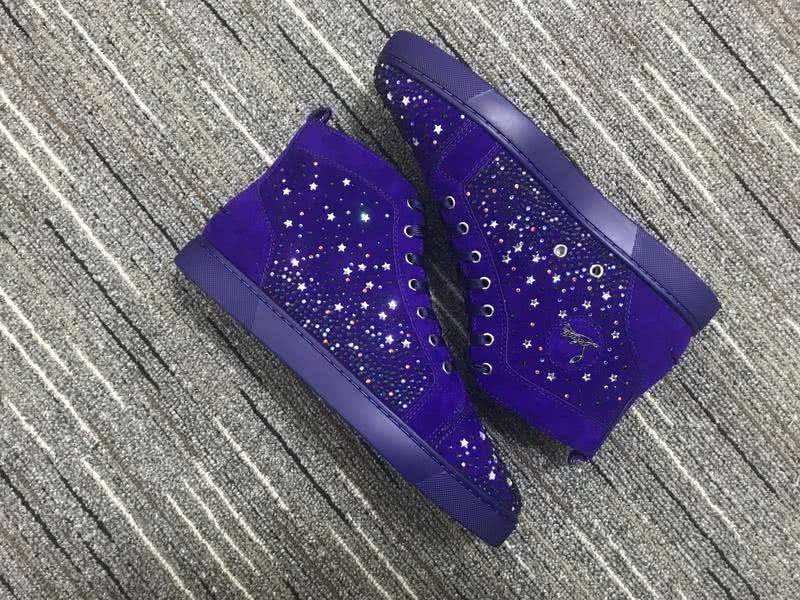 Christian Louboutin High Top Suede Purple And Rhinestones 8