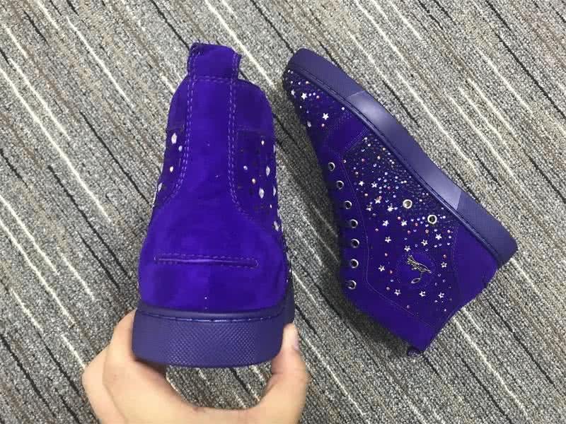 Christian Louboutin High Top Suede Purple And Rhinestones 9