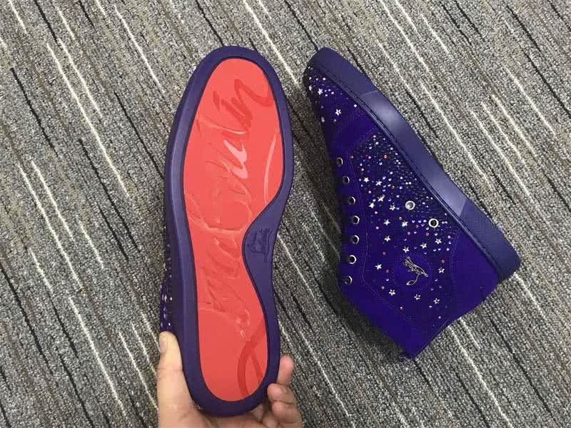 Christian Louboutin High Top Suede Purple And Rhinestones 10