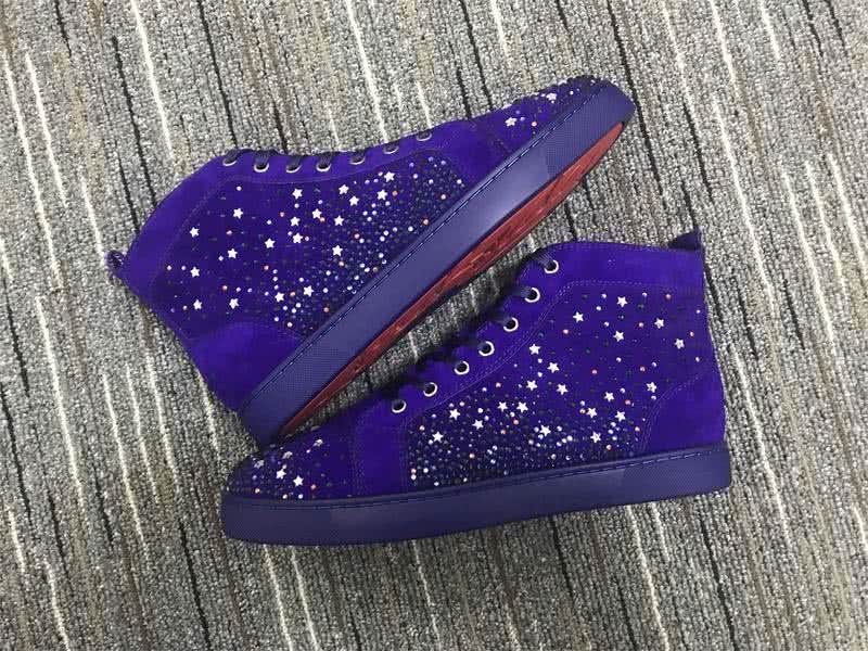 Christian Louboutin High Top Suede Purple And Rhinestones 11