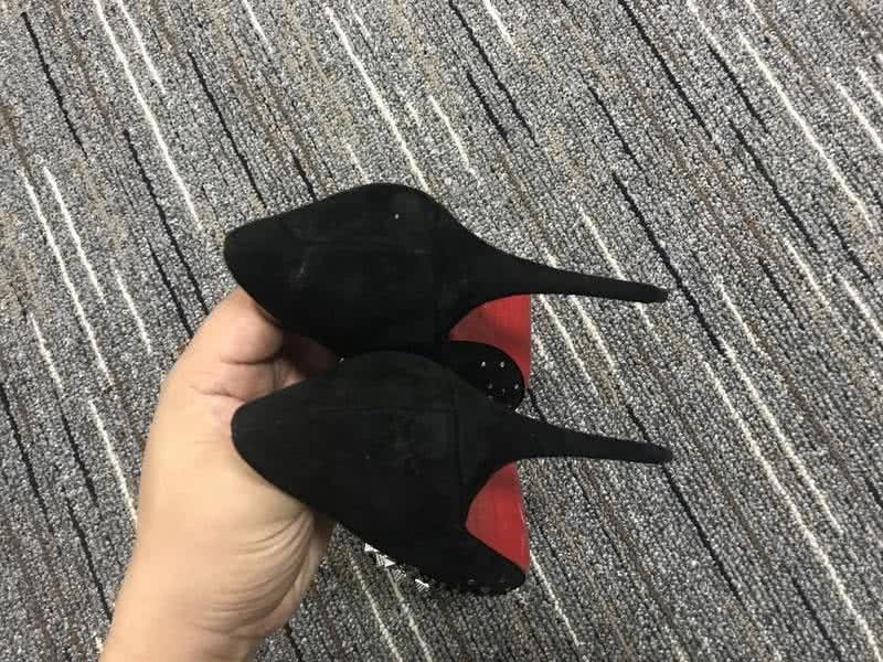 Christian Louboutin High Heels Black Suede And Decorations On The Toe Cap 7