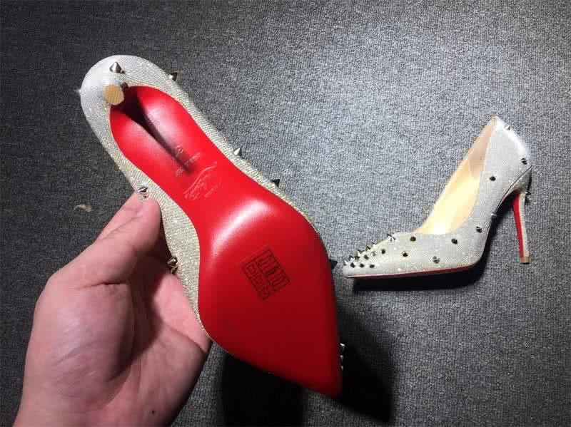 Christian Louboutin High Heels Silver And Golden Rivets 7
