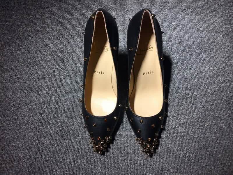 Christian Louboutin High Heels Black Leather And Golden Rivets 2