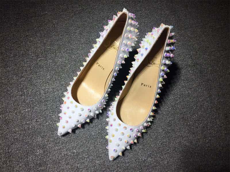 Christian Louboutin High Heels White And Colored Rivets 1