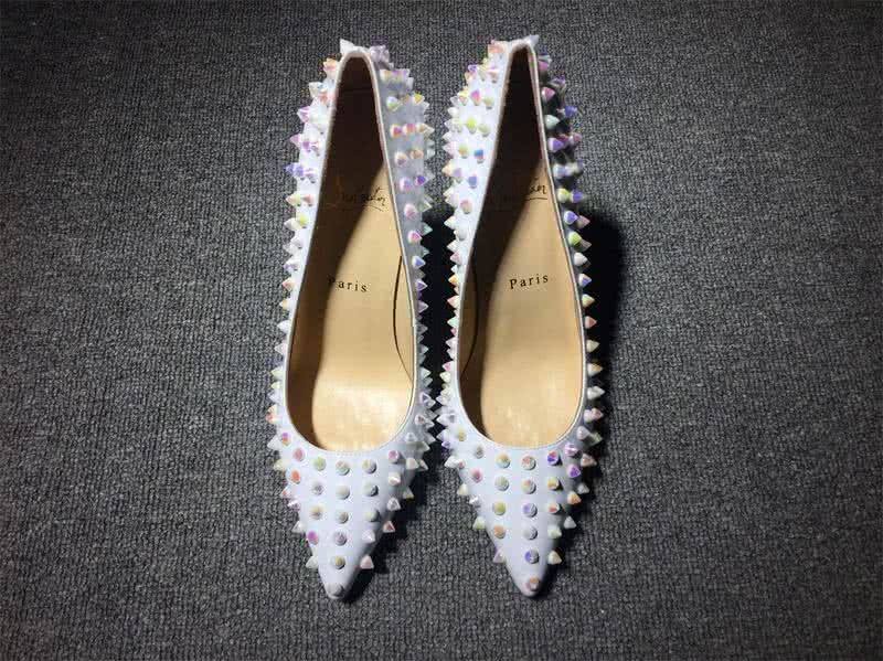 Christian Louboutin High Heels White And Colored Rivets 2
