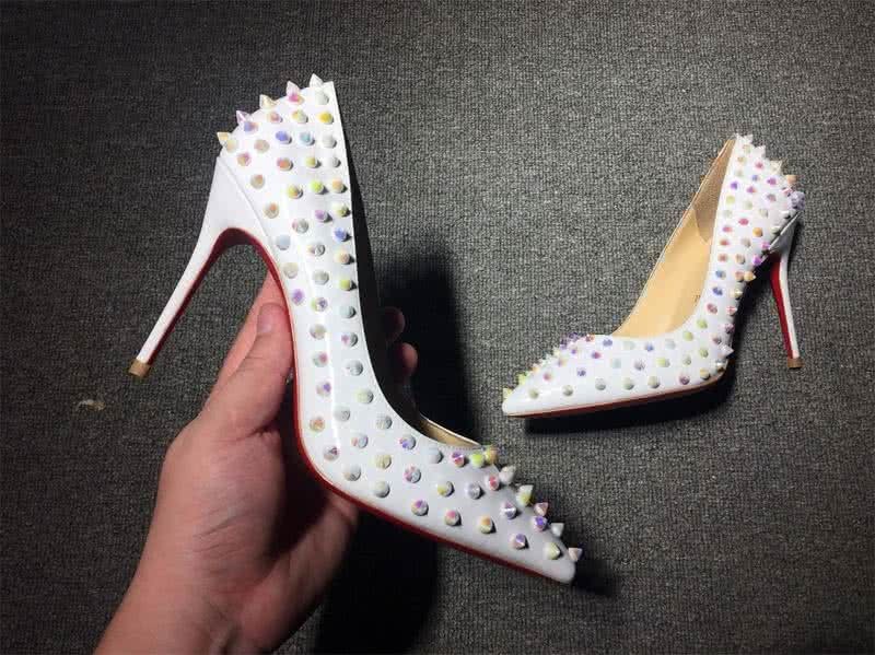 Christian Louboutin High Heels White And Colored Rivets 6