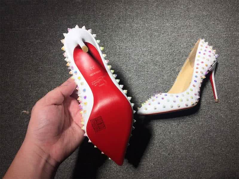 Christian Louboutin High Heels White And Colored Rivets 7