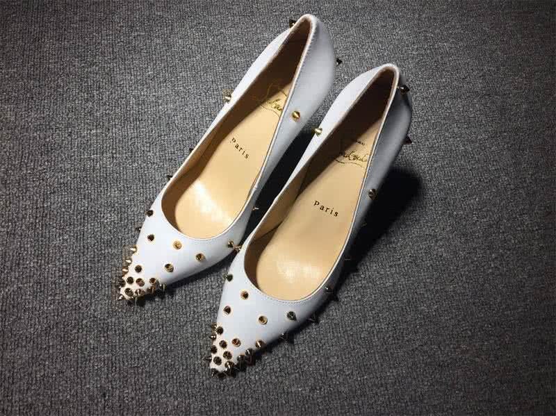 Christian Louboutin High Heels White And Golden Rivets 1