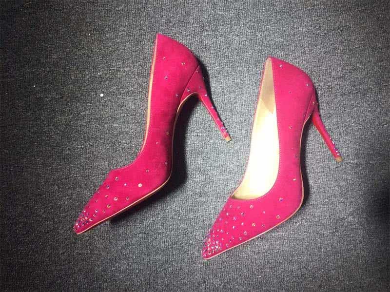 Christian Louboutin High Heels Red Suede And Crystal 4