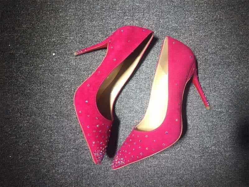 Christian Louboutin High Heels Red Suede And Crystal 5