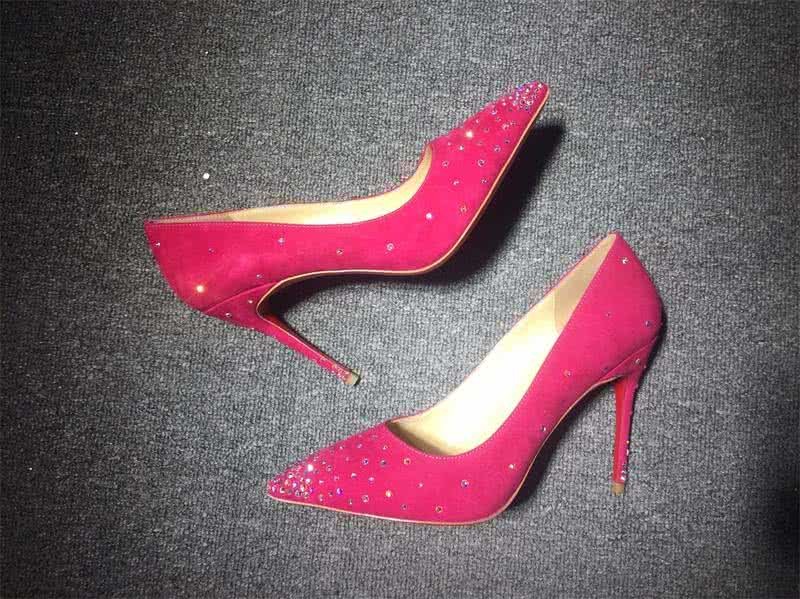 Christian Louboutin High Heels Red Suede And Crystal 6
