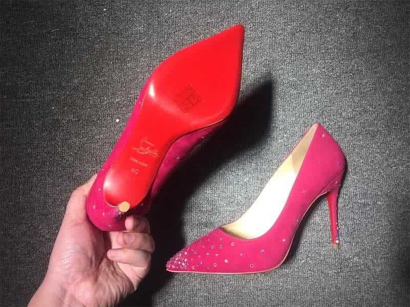 Christian Louboutin High Heels Red Suede And Crystal 8