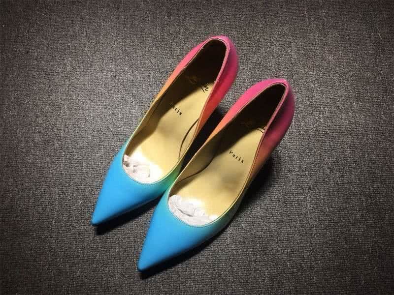 Christian Louboutin High Heels Sky Blue Pink And Yellow 3