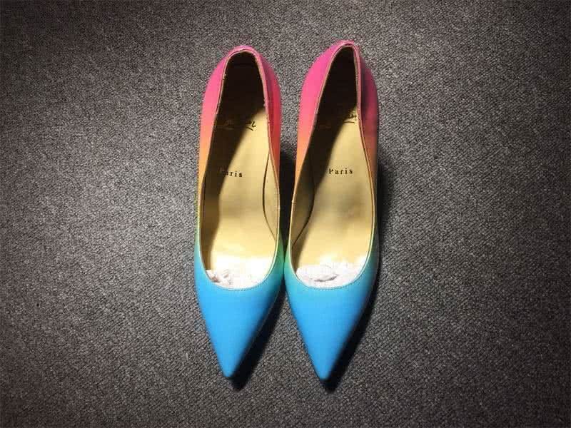 Christian Louboutin High Heels Sky Blue Pink And Yellow 1