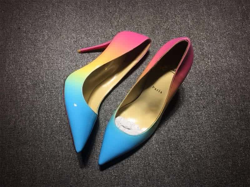Christian Louboutin High Heels Sky Blue Pink And Yellow 2