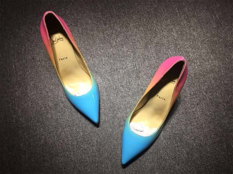 Christian Louboutin High Heels Sky Blue Pink And Yellow 4