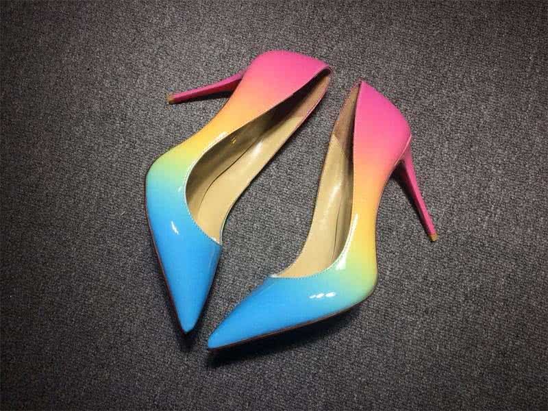 Christian Louboutin High Heels Sky Blue Pink And Yellow 6