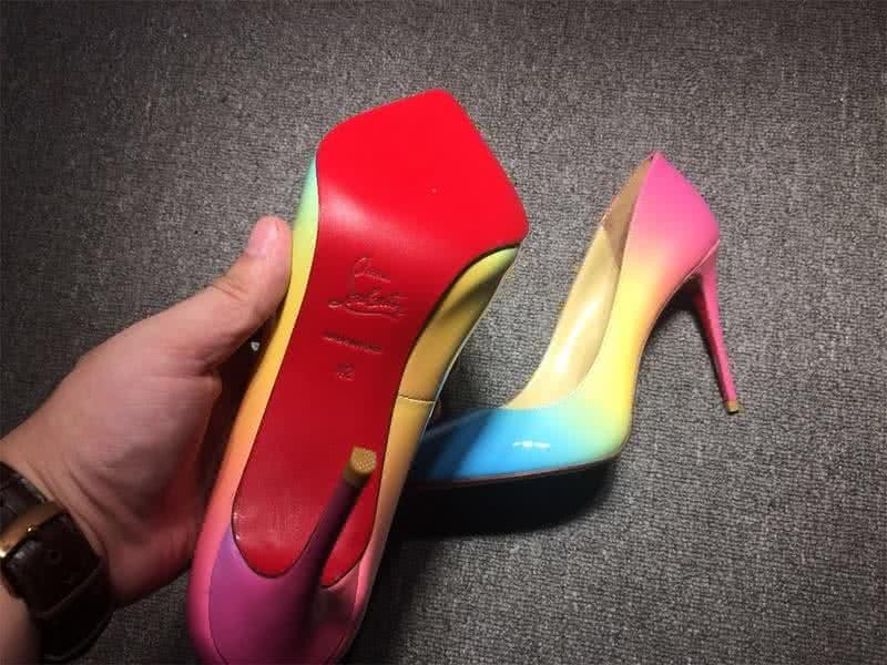 Christian Louboutin High Heels Sky Blue Pink And Yellow 9
