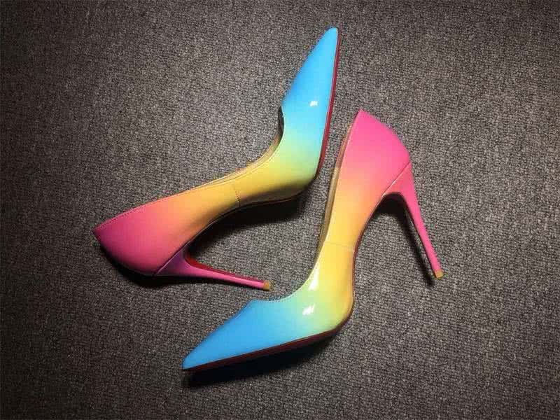 Christian Louboutin High Heels Sky Blue Pink And Yellow 10