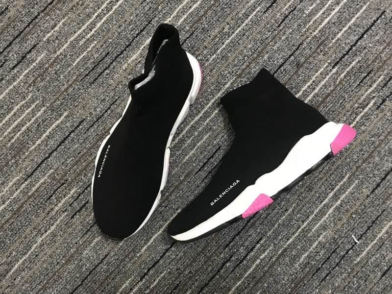Balenciaga Speed Sock Boots Black White Pink 3