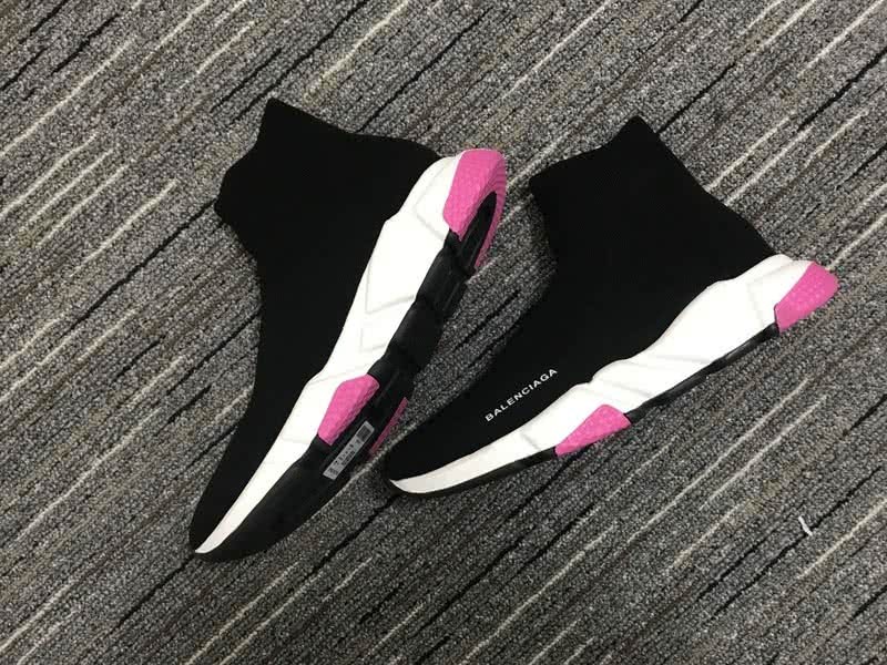 Balenciaga Speed Sock Boots Black White Pink 2