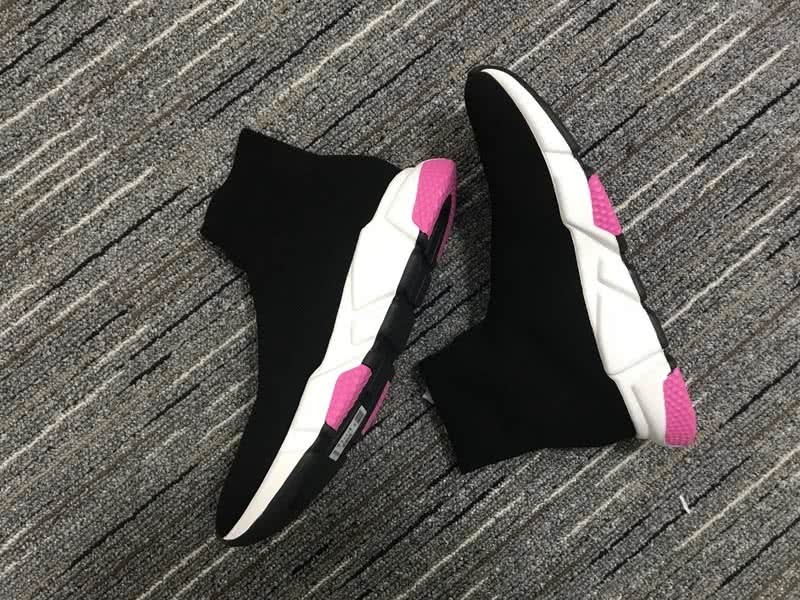 Balenciaga Speed Sock Boots Black White Pink 4