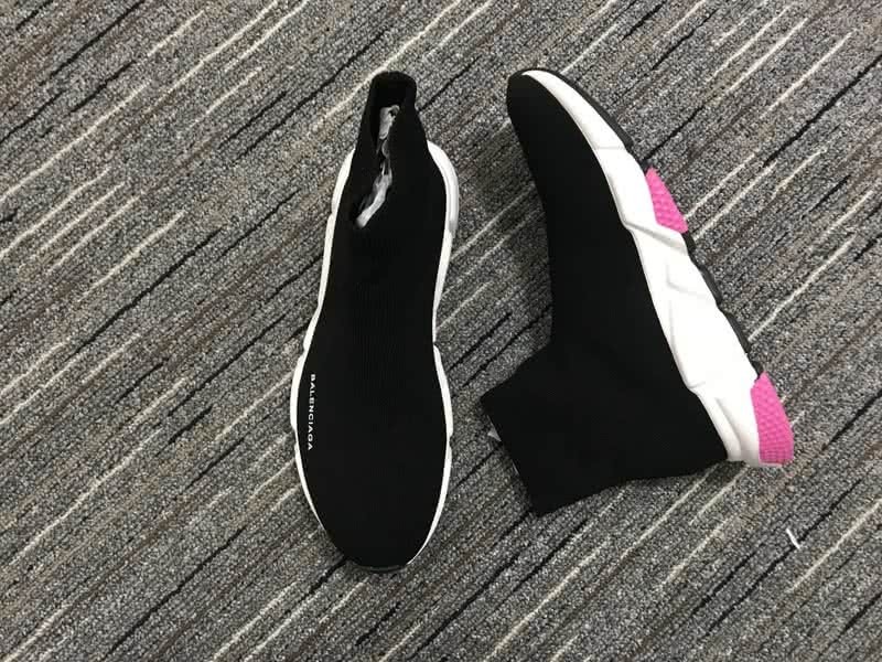 Balenciaga Speed Sock Boots Black White Pink 5