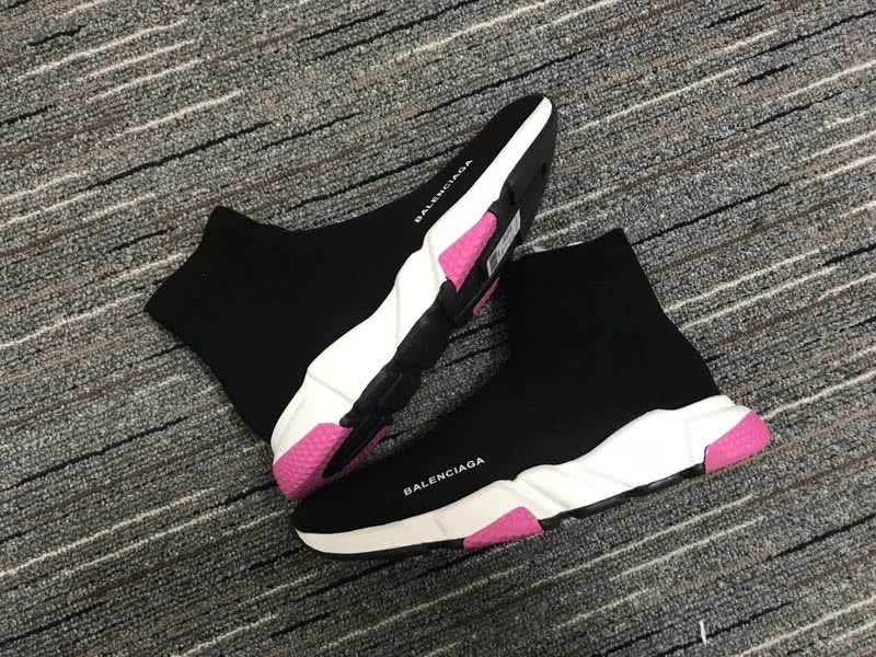 Balenciaga Speed Sock Boots Black White Pink 9