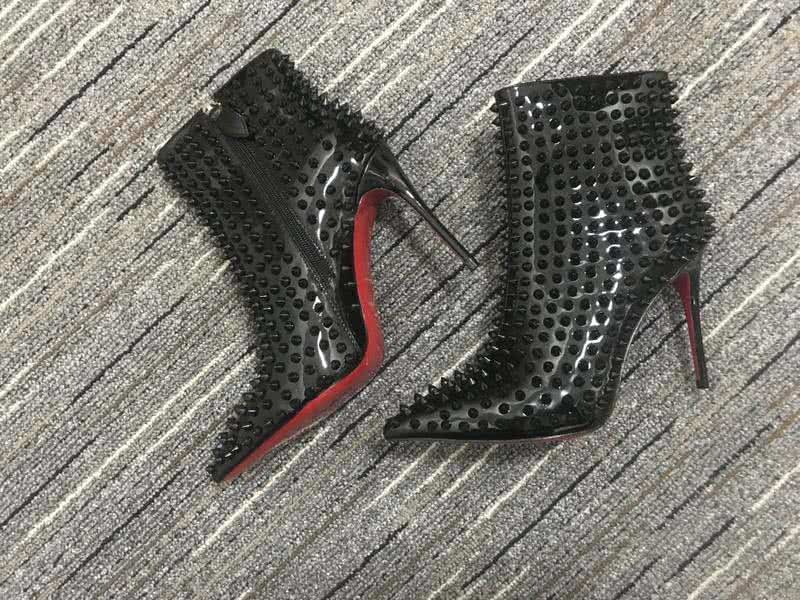 Christian Louboutin Women's Boots All Black Rivet  High Heels 3
