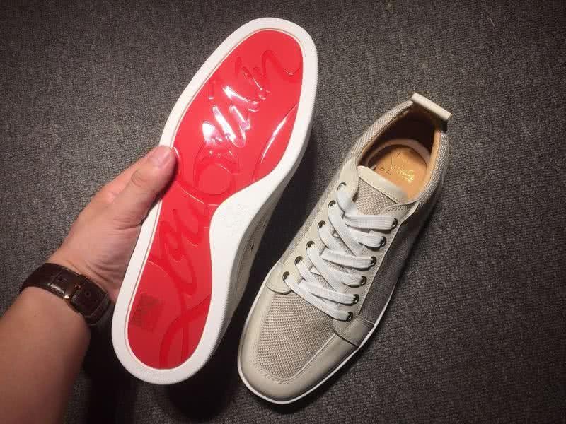 Christian Louboutin Low Top Lace-up Grey Fabric 8