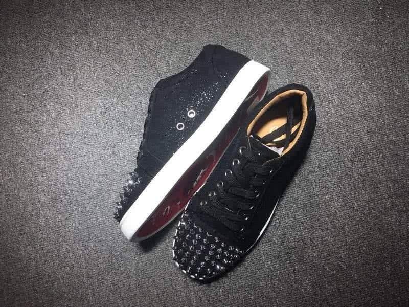Christian Louboutin Low Top Lace-up Rivets And All Black Upper 6