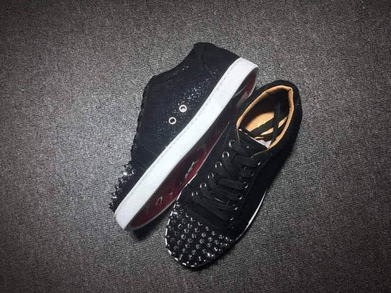 Christian Louboutin Low Top Lace-up Rivets And All Black Upper 7