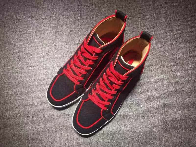 Christian Louboutin Cloth Sneaker Men/Women Black/Red 1