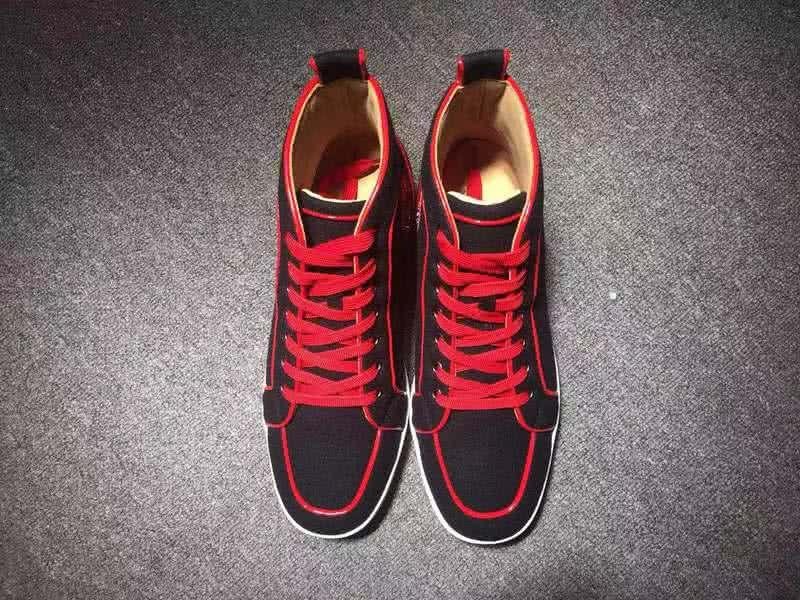Christian Louboutin Cloth Sneaker Men/Women Black/Red 3