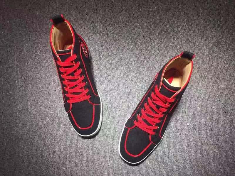 Christian Louboutin Cloth Sneaker Men/Women Black/Red 2