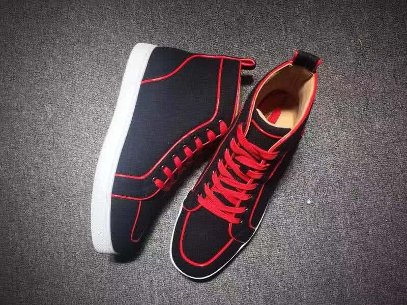 Christian Louboutin Cloth Sneaker Men/Women Black/Red 4