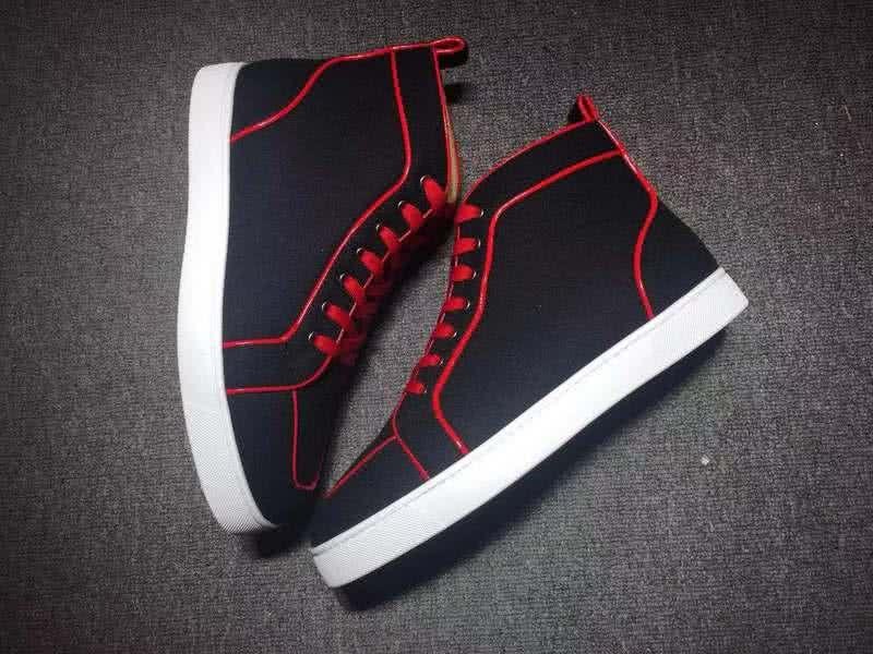 Christian Louboutin Cloth Sneaker Men/Women Black/Red 6
