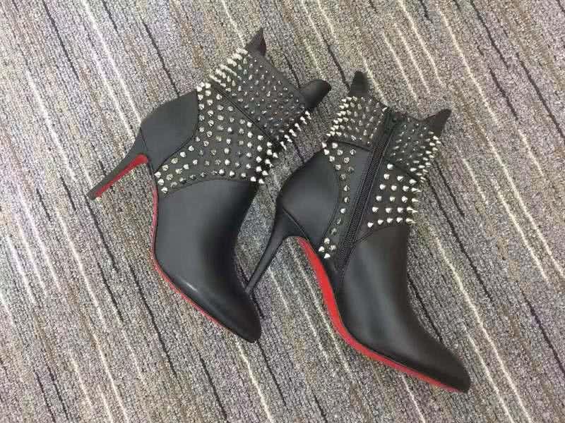 Christian Louboutin Women's Boots Black And Rivet High Heels 3