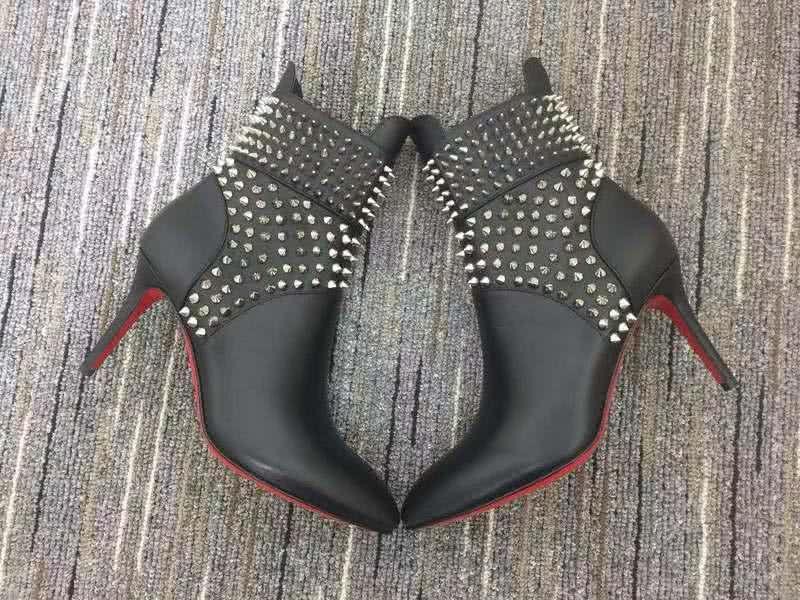 Christian Louboutin Women's Boots Black And Rivet High Heels 5