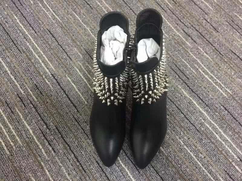 Christian Louboutin Women's Boots Black And Rivet High Heels 2