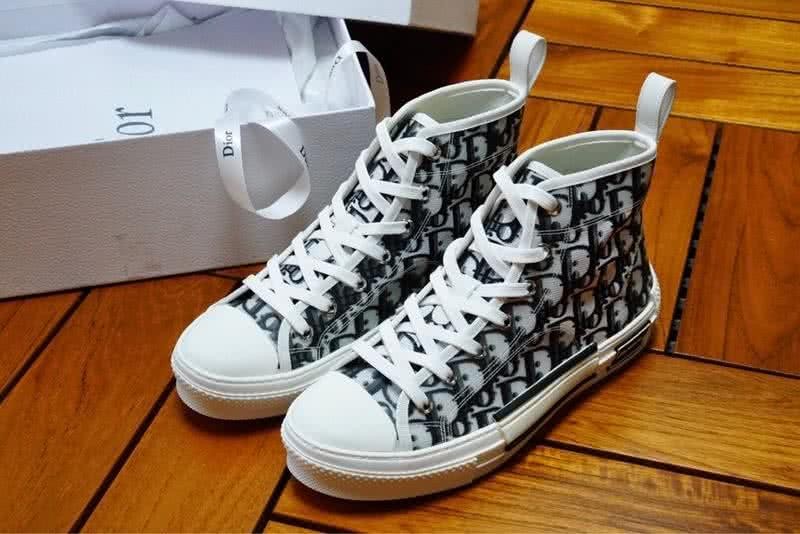 Dior Sneakers High Top White Upper And Black Letters Men 1